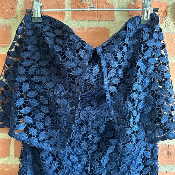 Chelsea28 Navy Eyelet Strapless Dresss. Size 4. - Picture 2 of 5